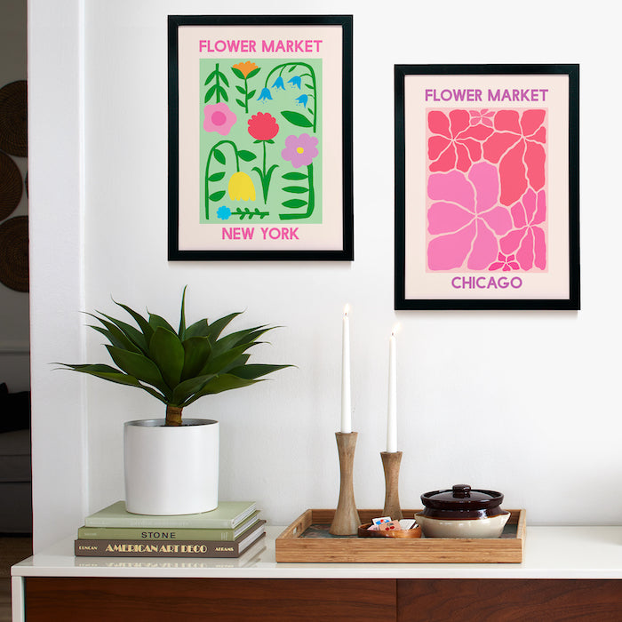 Flower Market Set Framed Poster