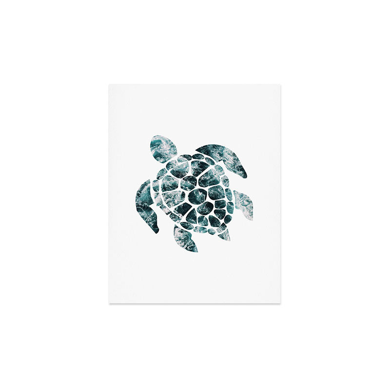 Sea Turtle - Turquoise Ocean Waves Art Print Gallery Image 4