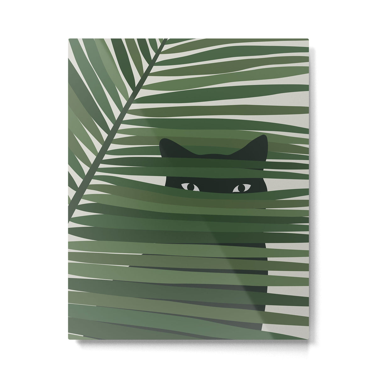 Cat and Plant 53 Metal Print Gallery Image 3
