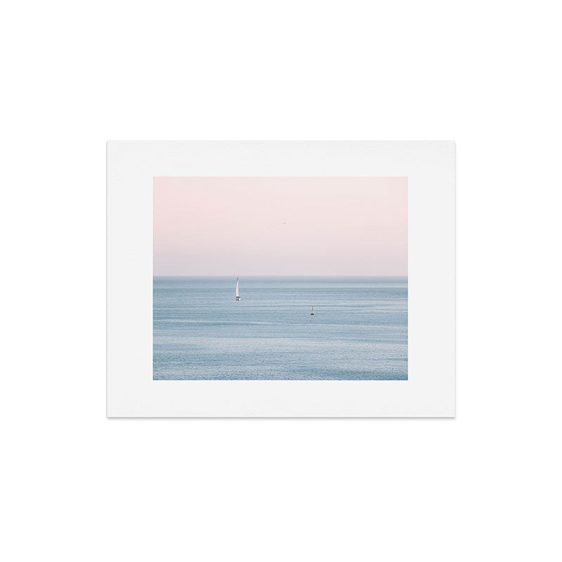 Ocean Pink Sky Art Print Gallery Image 4
