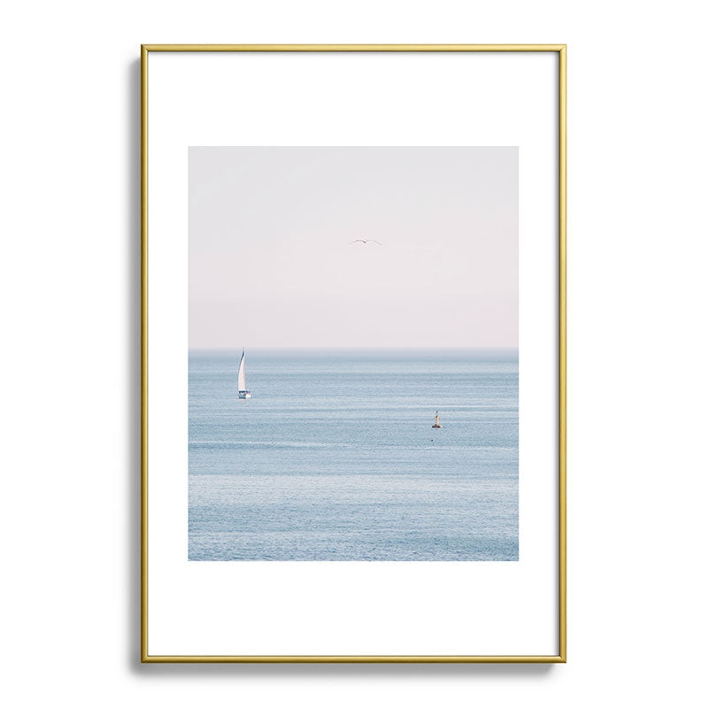 Ocean - Sail boat in calm sea - travel photography Framed Art Print Gallery Image 90
