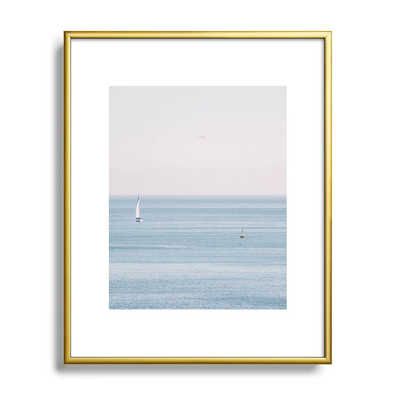 Ocean - Sail boat in calm sea - travel photography Framed Art Print Gallery Image 88