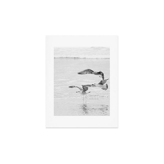 Seagulls Beach Ocean Art Print Gallery Image 2