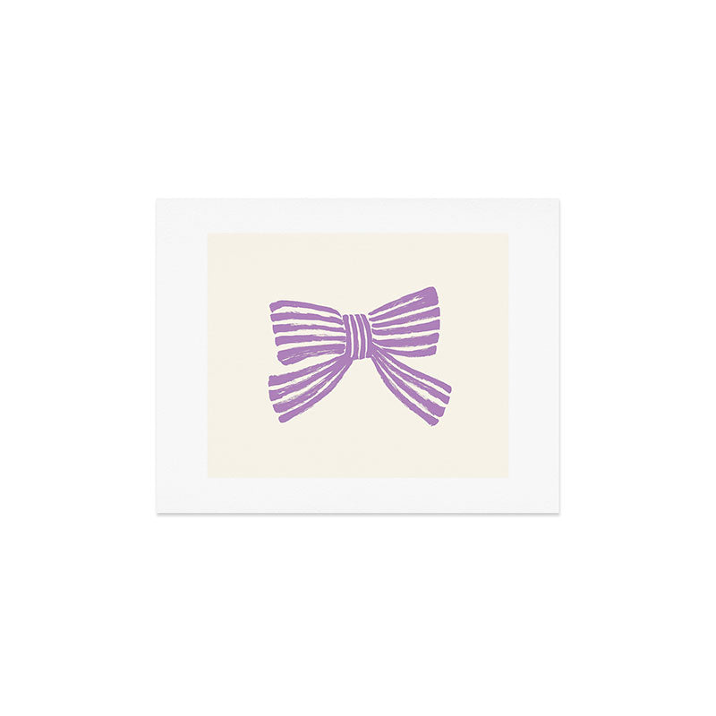 Violet Stripe Bow Ribbon Art Print Gallery Image 2