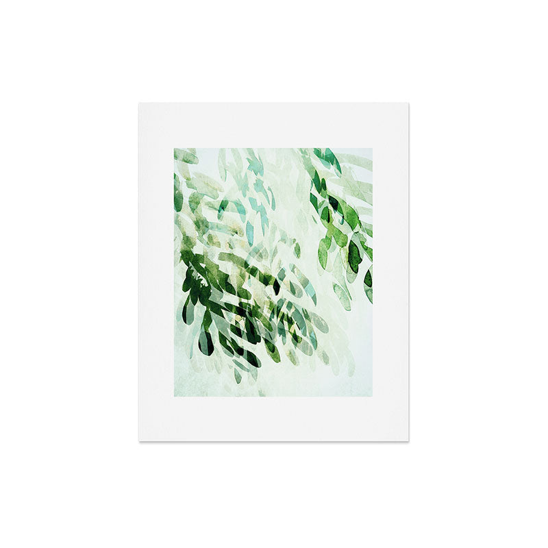 fresh summer rain abstract watercolor leaves Art Print Gallery Image 3