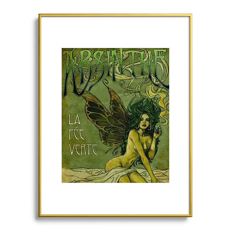 Vintage Parisian Green Fairy Absinthe Alcoholic Aperitif Advertisement Poster Framed Art Print Gallery Image 125