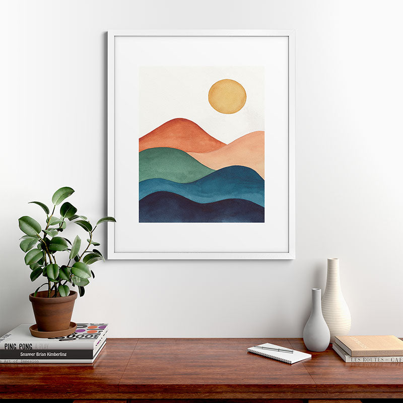 Colorful Abstract Mountains Framed Art Print Gallery Image 76