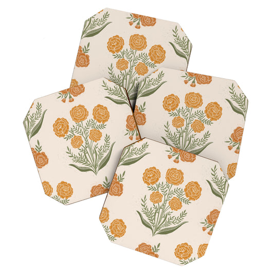 Marigold Block Print Coaster Gallery Image 1