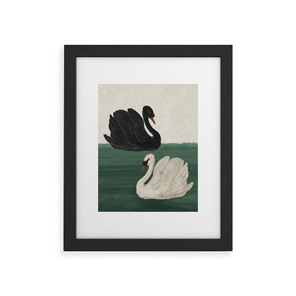 Black Swan White Swan Framed Art Print Gallery Image 20