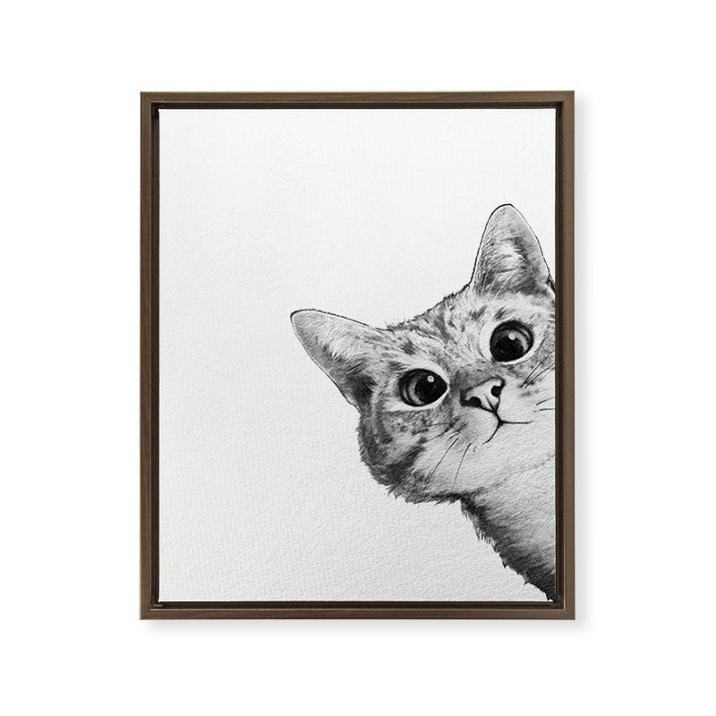 sneaky cat Framed Canvas Print Gallery Image 12