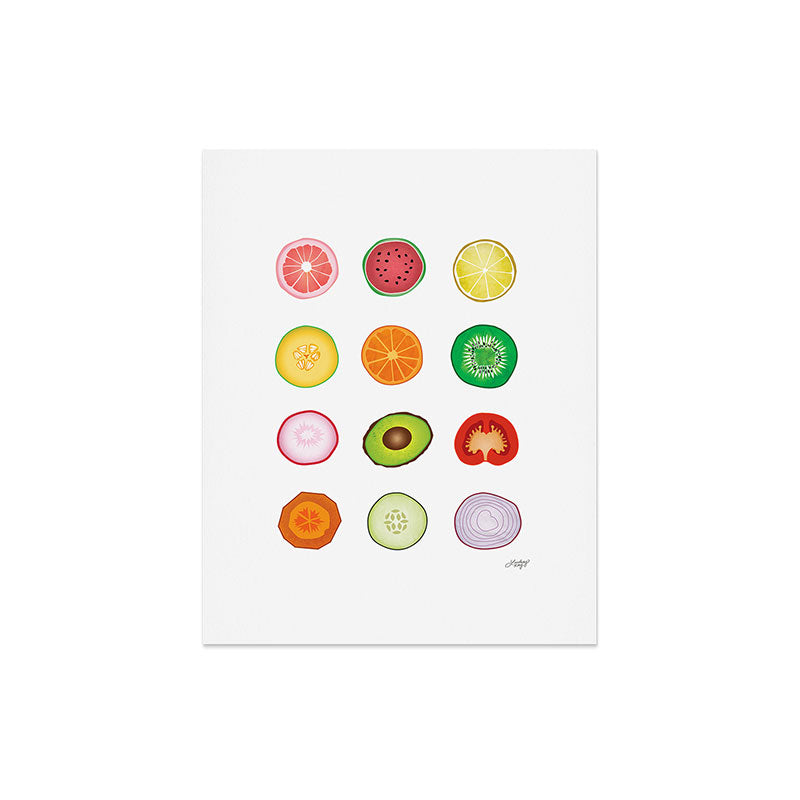 Fruits and Vegetables Collage Art Print Gallery Image 5