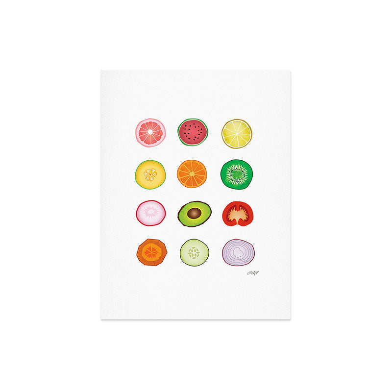 Fruits and Vegetables Collage Art Print Gallery Image 6