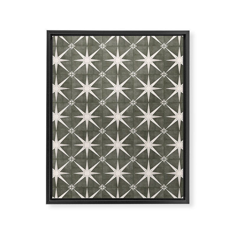 arlo star tile - olive Framed Canvas Print Gallery Image 8