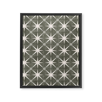 arlo star tile - olive Framed Canvas Print Gallery Image 8