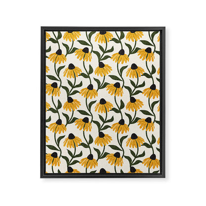 coneflowers - cream Framed Canvas Print Gallery Image 3