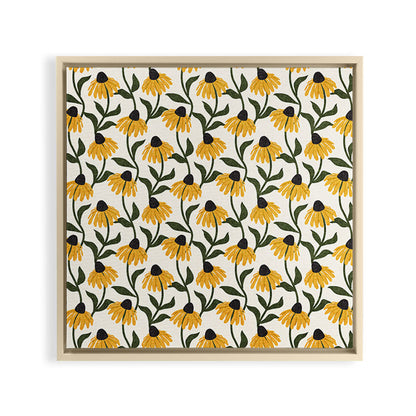 coneflowers - cream Framed Canvas Print Gallery Image 27