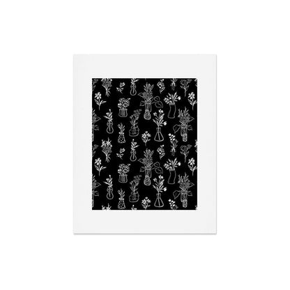 Wildflowers and vases in dark background Art Print Gallery Image 6