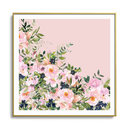Boho, Vintage, Floral Watercolor, Pink Roses Framed Art Print Gallery Image 136