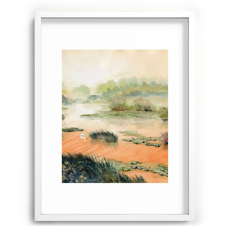 Egret On The Marsh Framed Art Print Gallery Image 108
