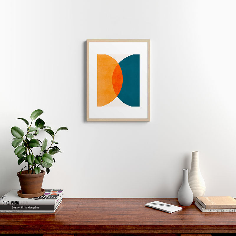 Mid Century Eclipse / Abstract Geometric Framed Art Print Gallery Image 26