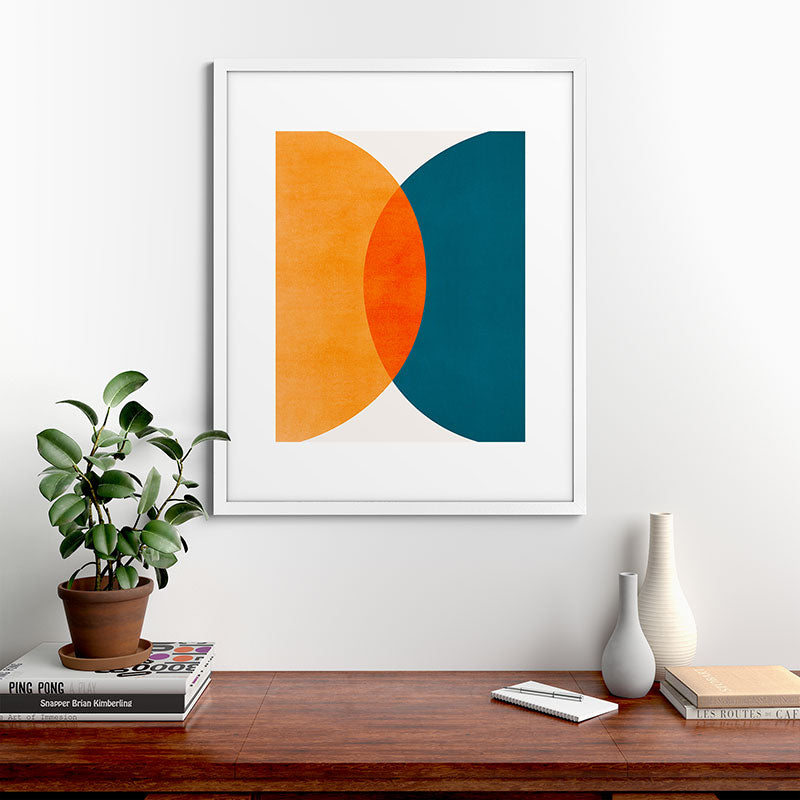 Mid Century Eclipse / Abstract Geometric Framed Art Print Gallery Image 76
