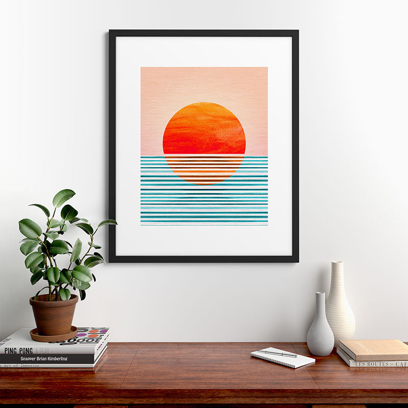Minimalist Sunset III / Abstract Landscape Framed Art Print Gallery Image 48