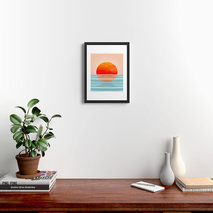 Minimalist Sunset III / Abstract Landscape Framed Art Print Gallery Image 4