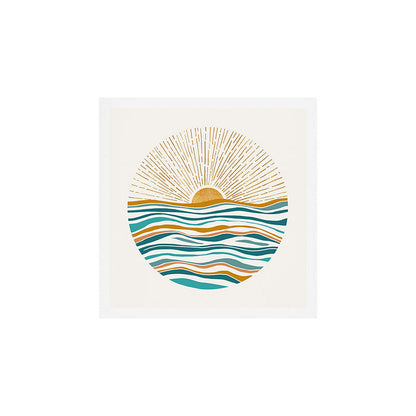 The Sun and The Sea - Gold and Teal Art Print Gallery Image 2