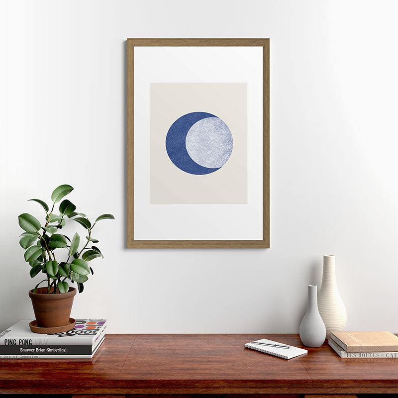 Moon Crescent - Blue Framed Art Print Gallery Image 56