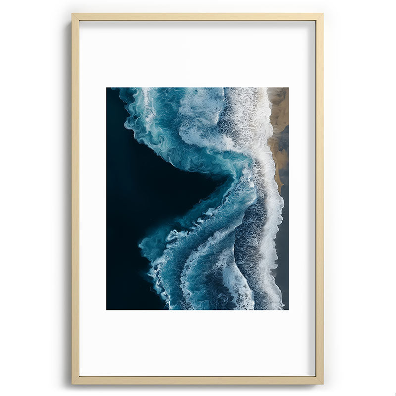 Aerial Ocean Waves - Coastal Wall Art Photography Framed Art Print Gallery Image 74