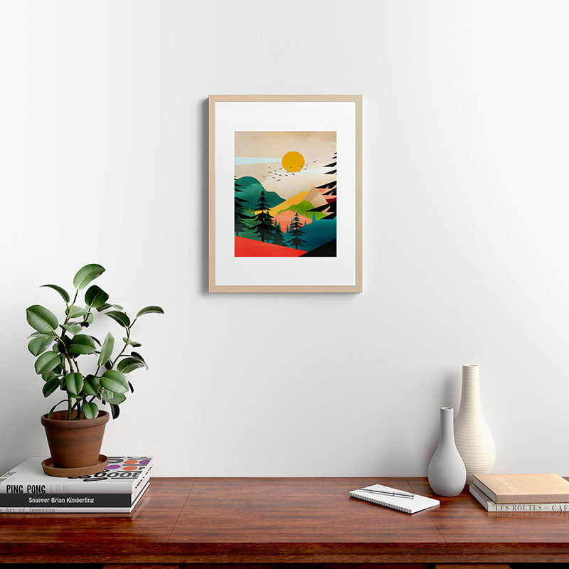 Colorful Morning in the Mountain Forest Framed Art Print Gallery Image 26