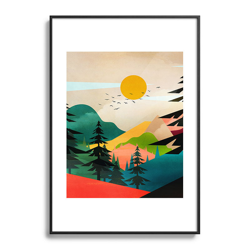Colorful Morning in the Mountain Forest Framed Art Print Gallery Image 113