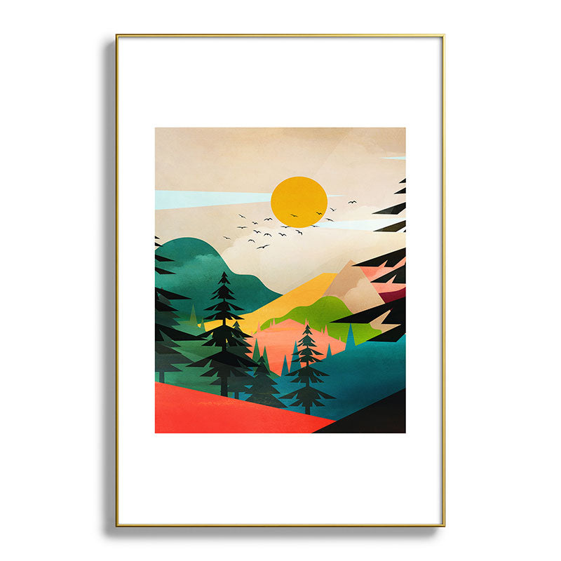 Colorful Morning in the Mountain Forest Framed Art Print Gallery Image 127
