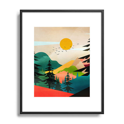 Colorful Morning in the Mountain Forest Framed Art Print Gallery Image 111