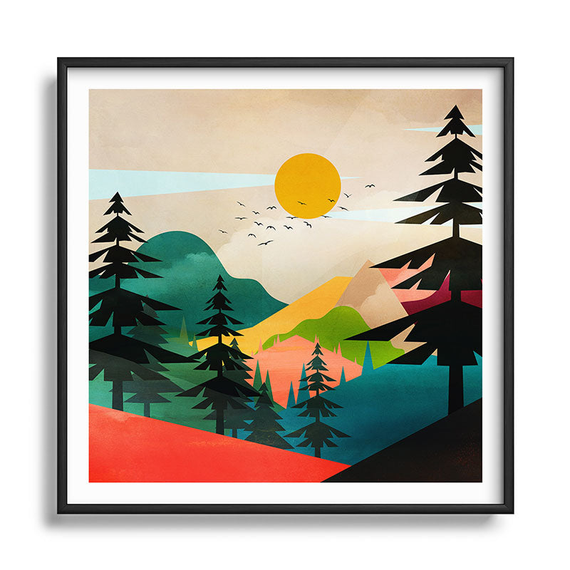 Colorful Morning in the Mountain Forest Framed Art Print Gallery Image 122