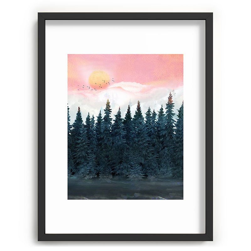 Forest Under the Sunset Framed Art Print Gallery Image 83