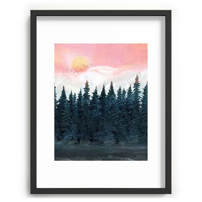 Forest Under the Sunset Framed Art Print Gallery Image 83
