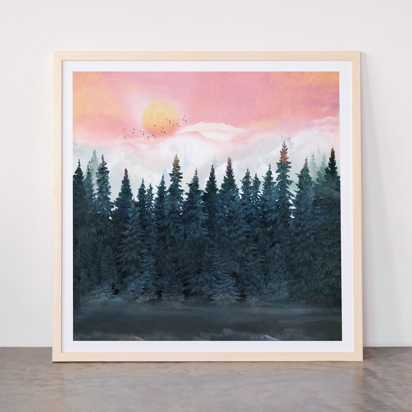 Forest Under the Sunset Framed Art Print Gallery Image 77