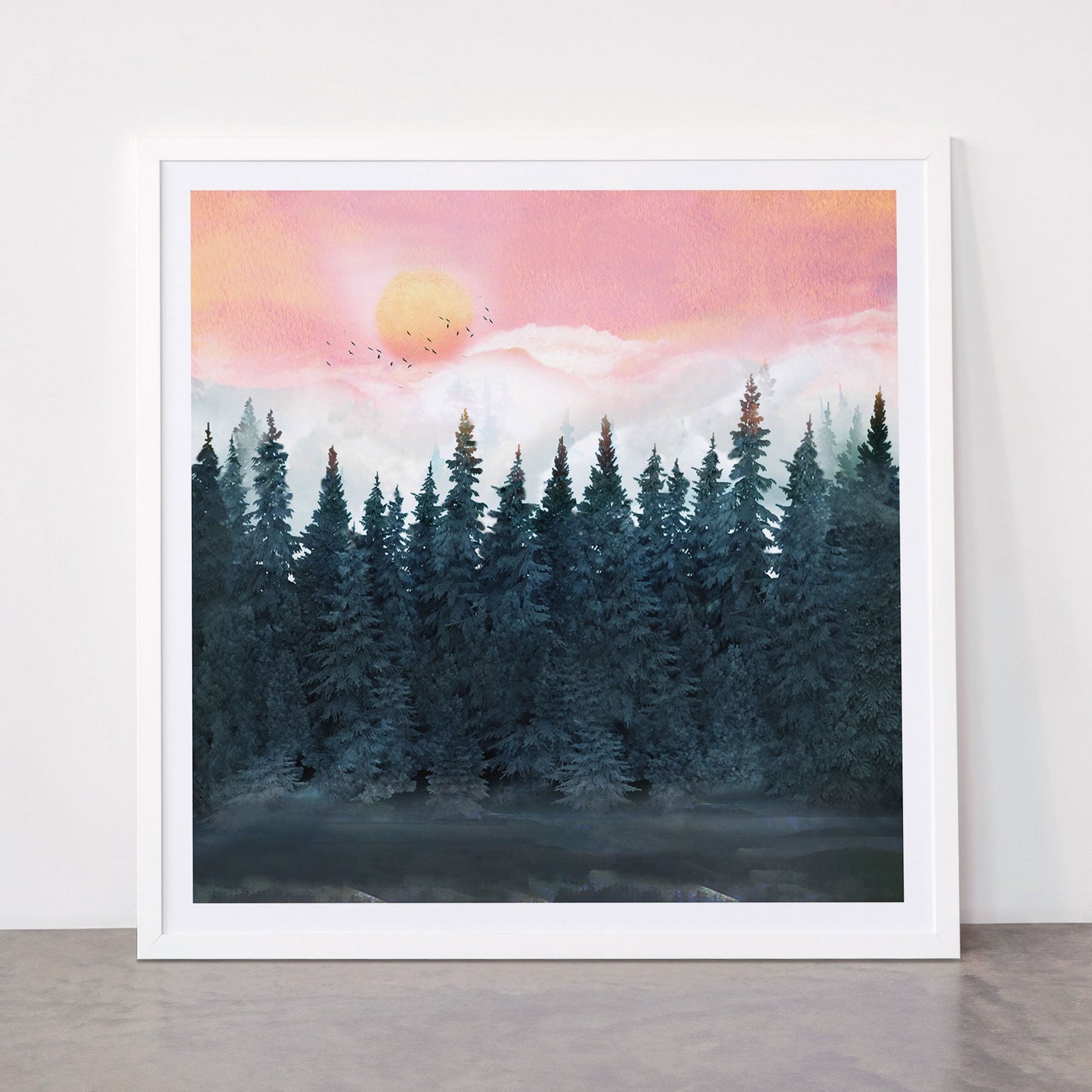 Forest Under the Sunset Framed Art Print Gallery Image 87