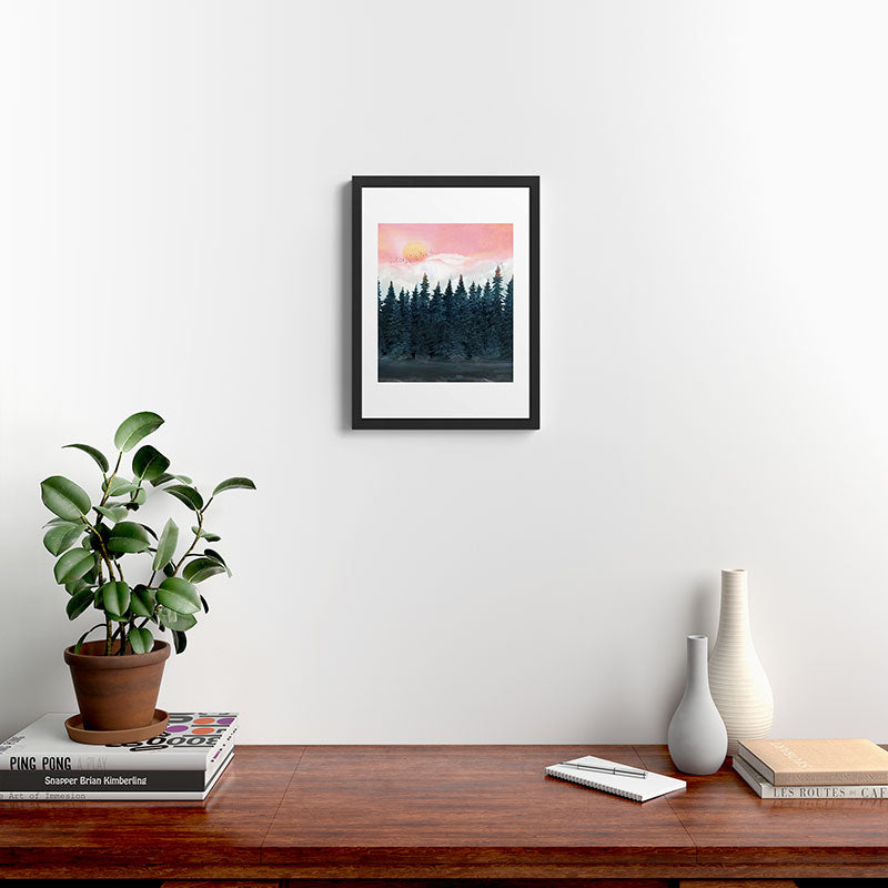 Forest Under the Sunset Framed Art Print Gallery Image 4