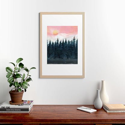 Forest Under the Sunset Framed Art Print Gallery Image 65