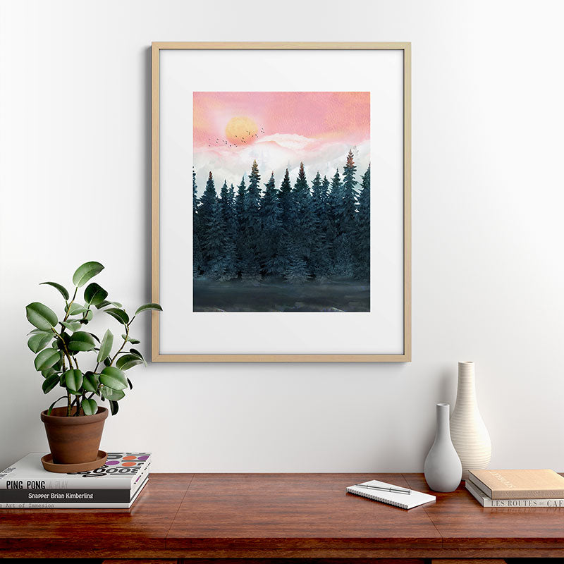 Forest Under the Sunset Framed Art Print Gallery Image 29
