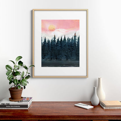 Forest Under the Sunset Framed Art Print Gallery Image 29