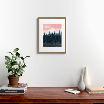 Forest Under the Sunset Framed Art Print Gallery Image 16