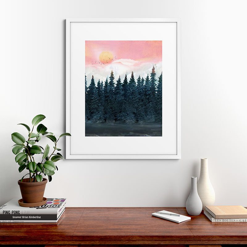 Forest Under the Sunset Framed Art Print Gallery Image 76