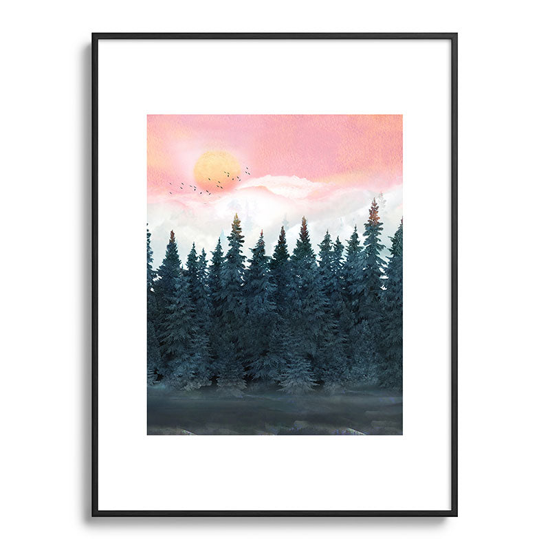 Forest Under the Sunset Framed Art Print Gallery Image 115