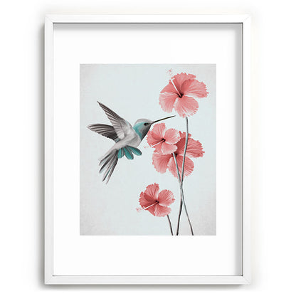 Hummingbird with Hibiscus Framed Art Print Gallery Image 79