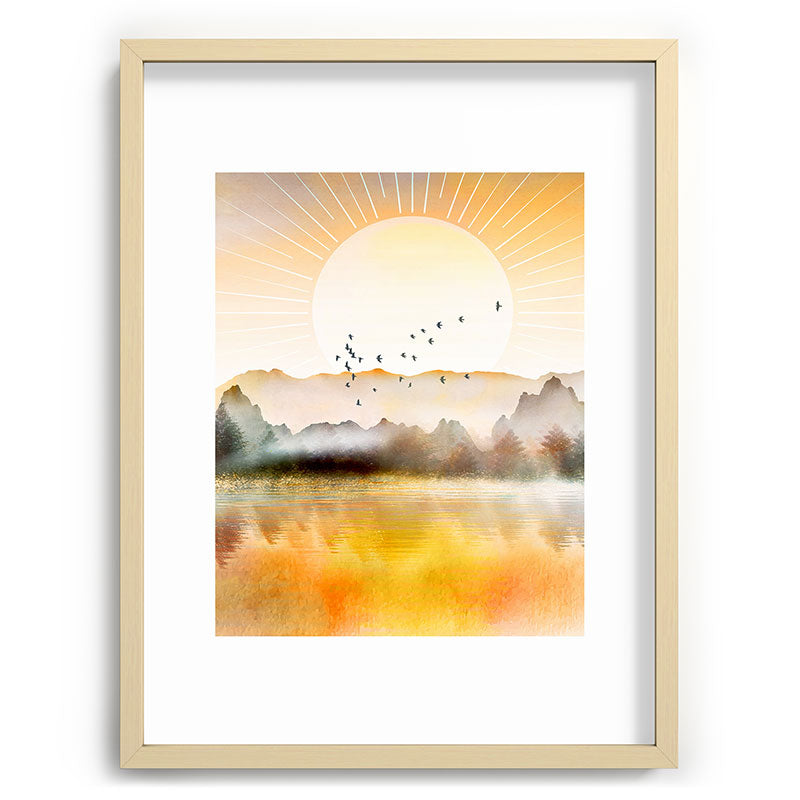 Lake Sunrise Framed Art Print Gallery Image 99