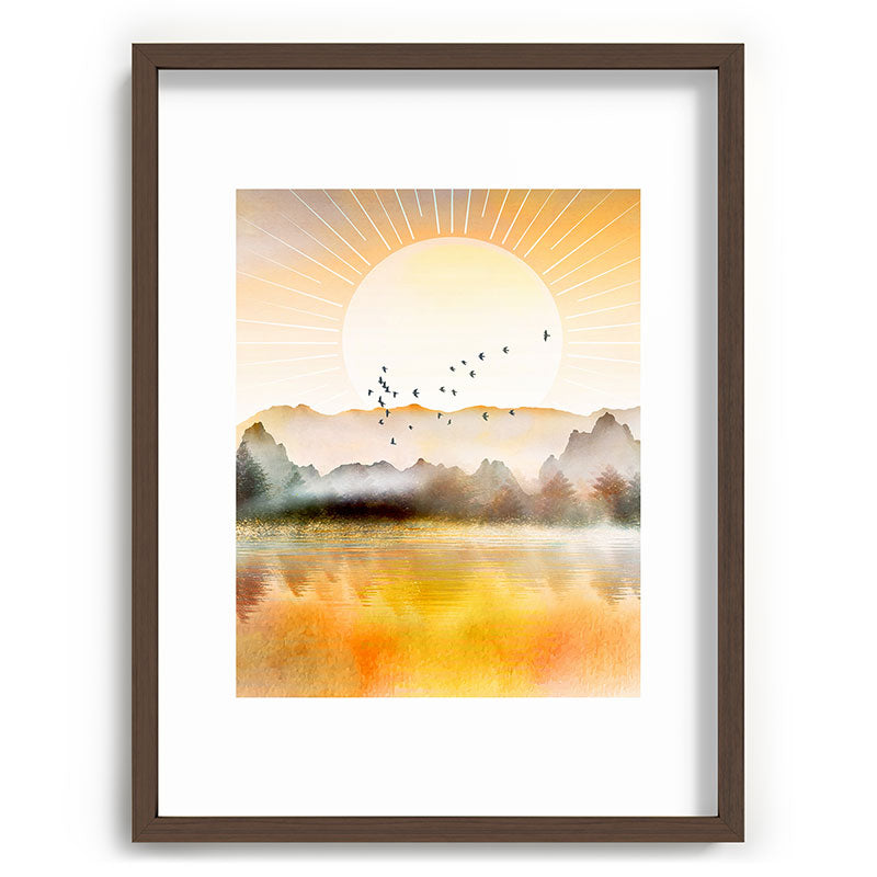 Lake Sunrise Framed Art Print Gallery Image 92