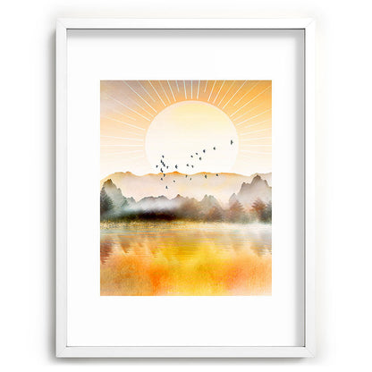 Lake Sunrise Framed Art Print Gallery Image 108